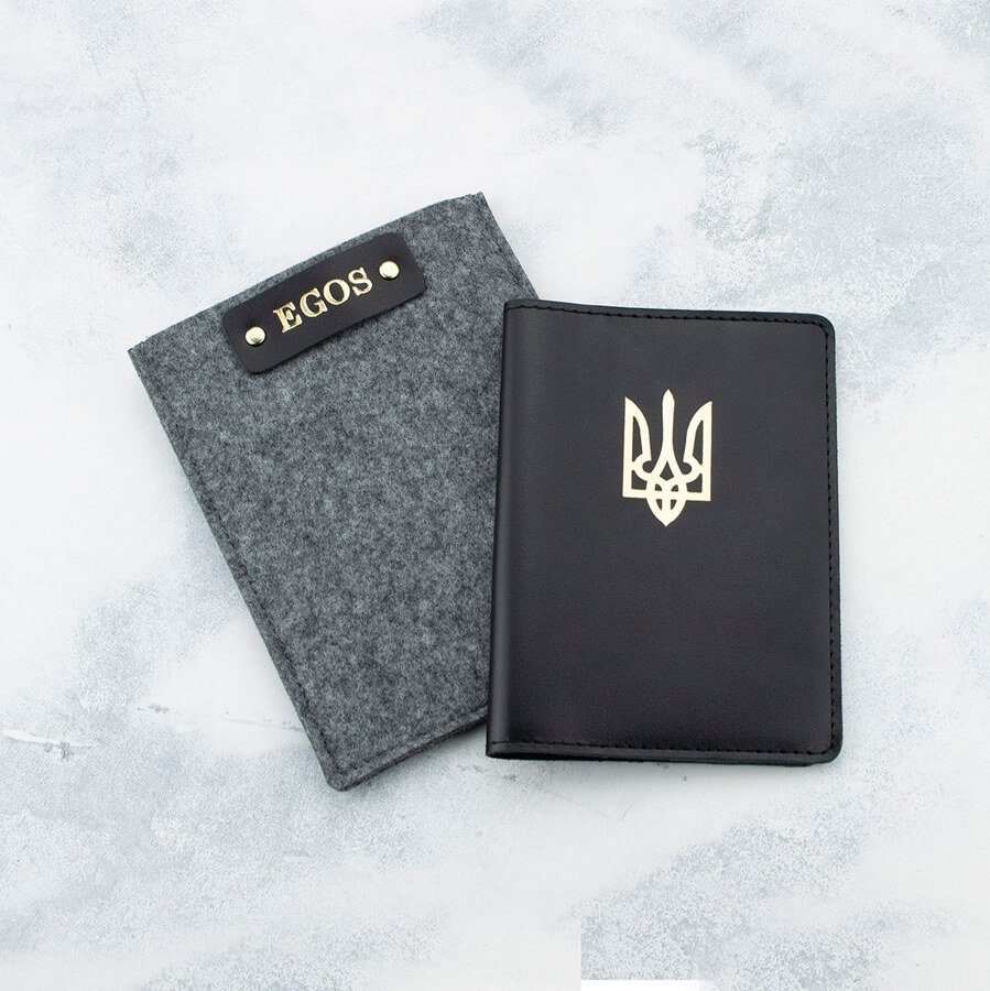 Обложка для паспорта Black Тризуб 