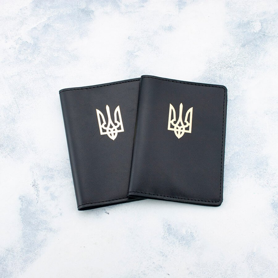 Обложка для паспорта Black Тризуб 