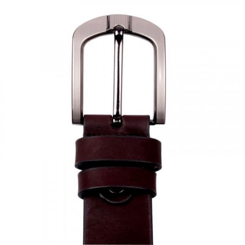 Кожаный коричневый мужской ремень EGOS